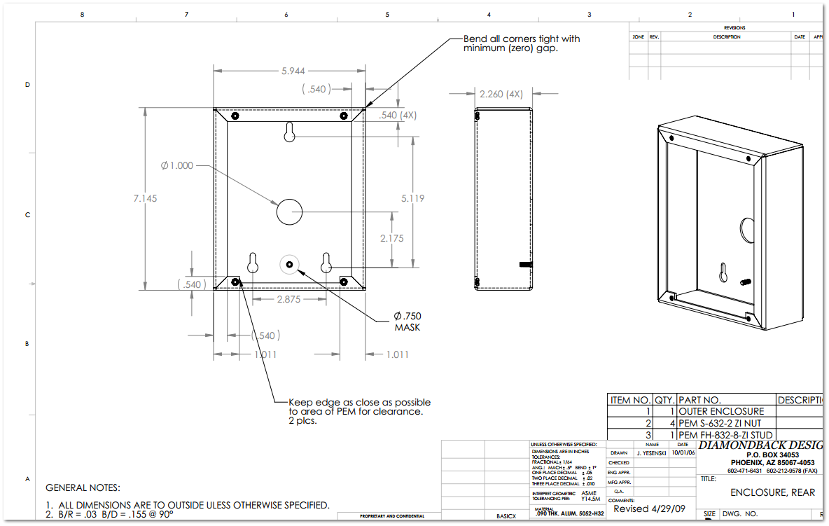 EclypX B8000 Mounting Holes