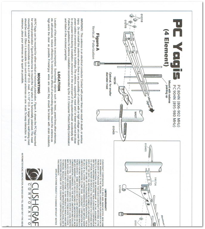 Mounting Yagi Antena